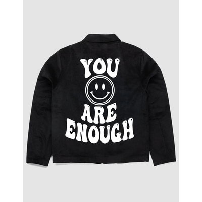 You Are Enough Black Corduroy